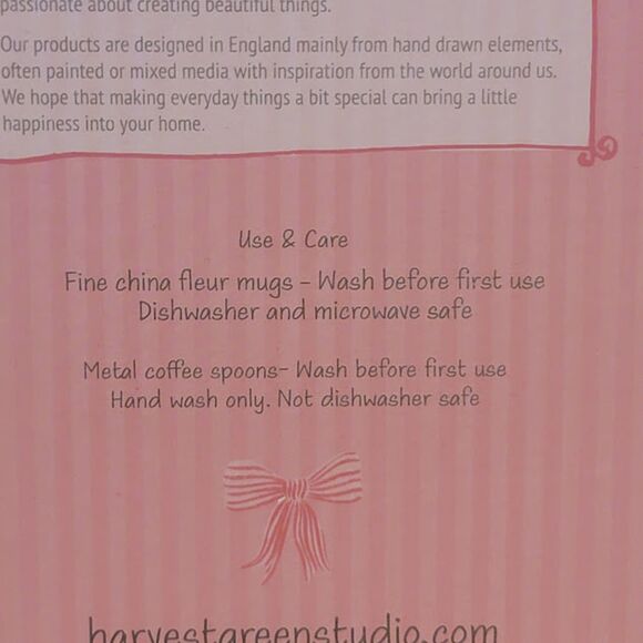 Coquette bow set of two mugs and stirrers Harvest Green Studio - Picture 2 of 6